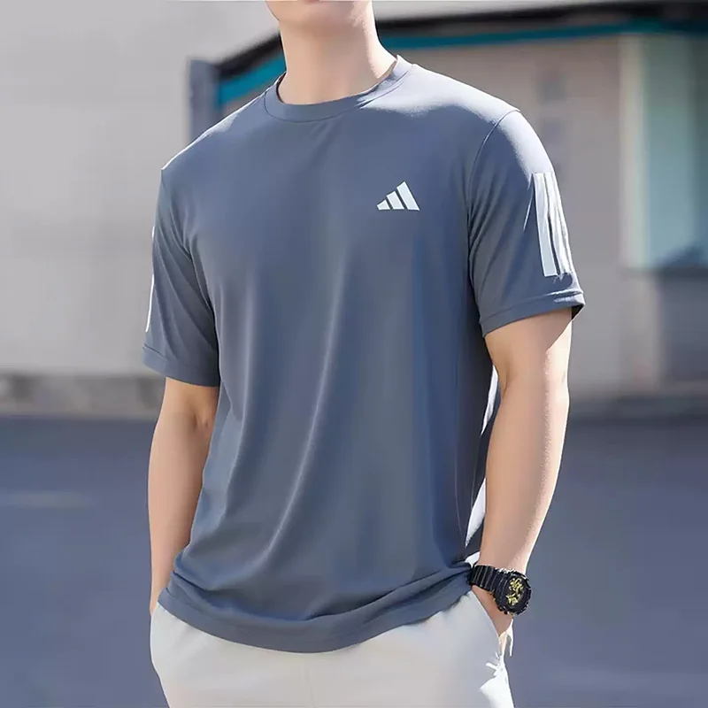 Adidas Short-Sleeved Men's Clothing 2026 New Model Running and Fitness Sports Half-Sleeve Men's Quick-Drying T-Shirt KU8731