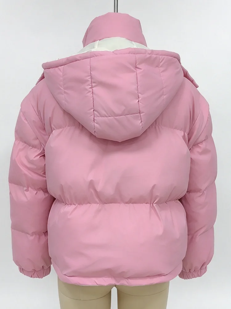 Wendbare, abnehmbare Kapuzenärmel, 2-in-1, wattierte Jacke, Oversized, dick, 2026, neuer Wintermantel, warm, schick, für Büro und Alltag, Damenmantel – Detail 3