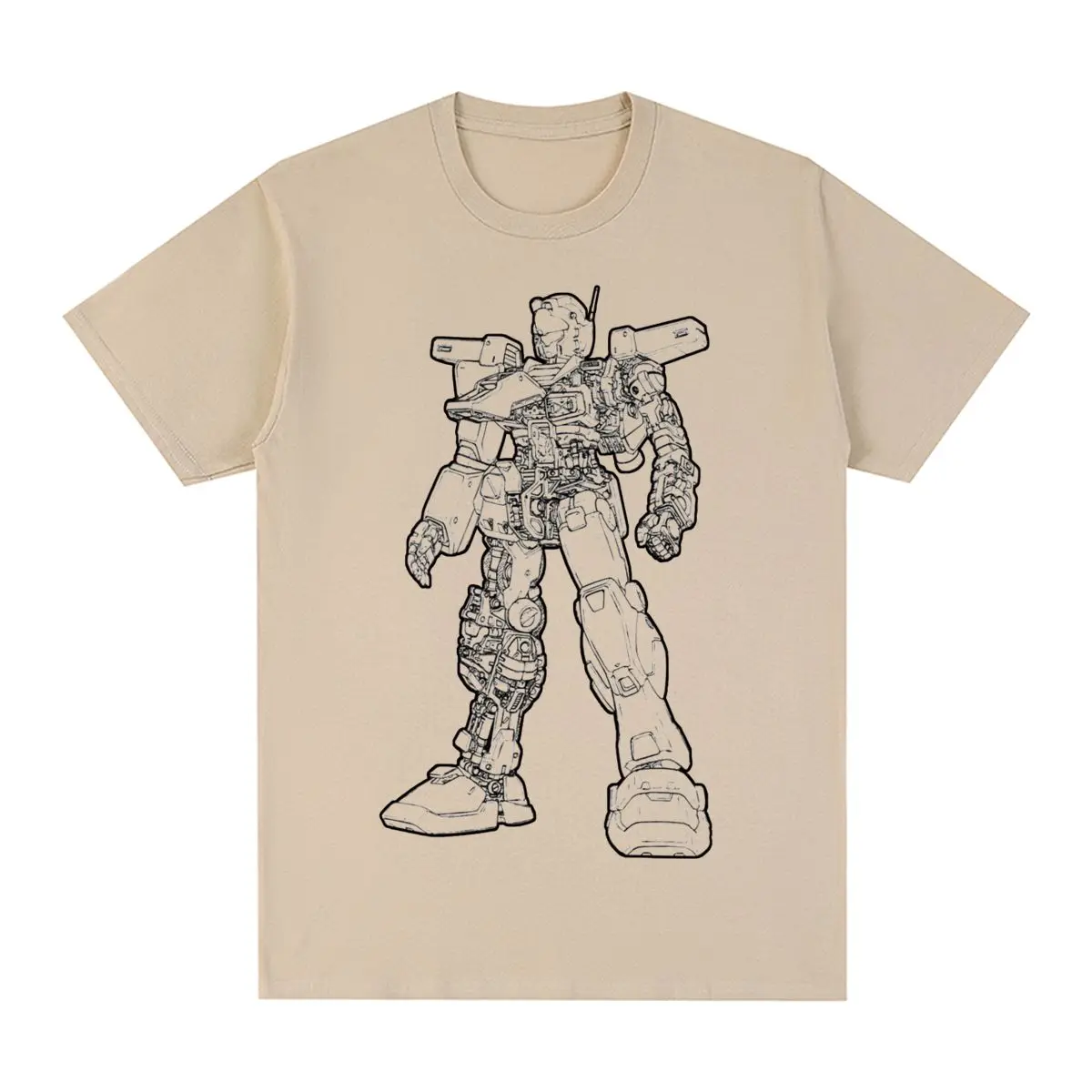 Vintage T-shirt Robot Cotton funny Japan anime Men T shirt New Tee Tshirt Womens Tops