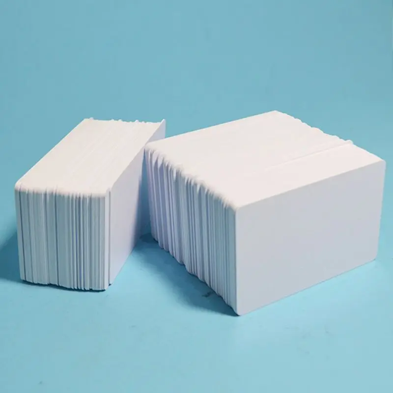 100Pcs Premium White Blank Inkjet PVC Cards White Plastic Double Sided Printing DIY Badge Cards
