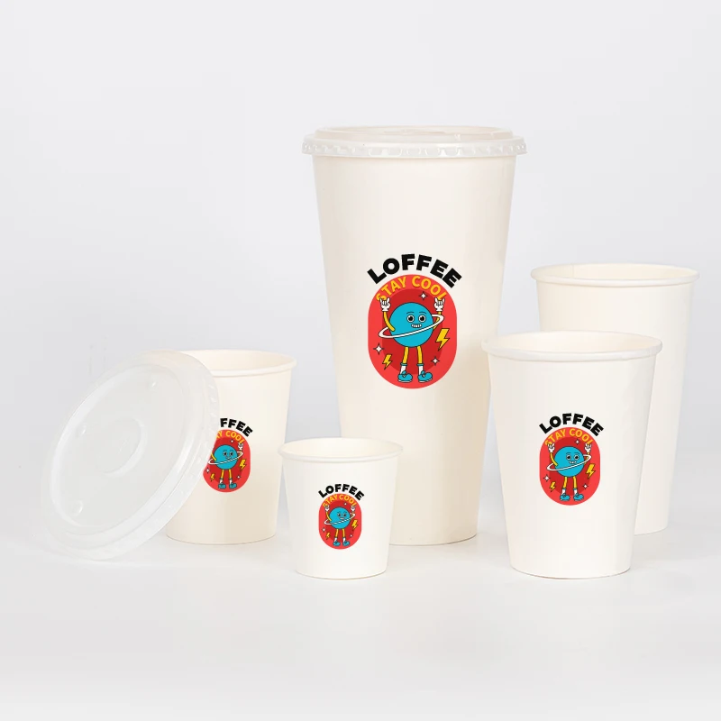 custom.LOKYO Take Away White Big Size 44oz Cola Cup Pla Degradable Custom 1.3L Disposable Paper Cup Cold Drink