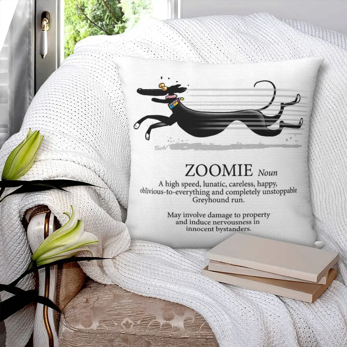 Greyhound Zoomie Pillowcase Polyester Pillows Cover Cushion Comfort Throw Pillow Sofa Decorative Cushions Used for Home Bedroom