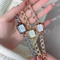 Minimalist Square Dial Chain Strap Delicate High-Value Vintage Quartz Watch For Teenage Girls And Young Women