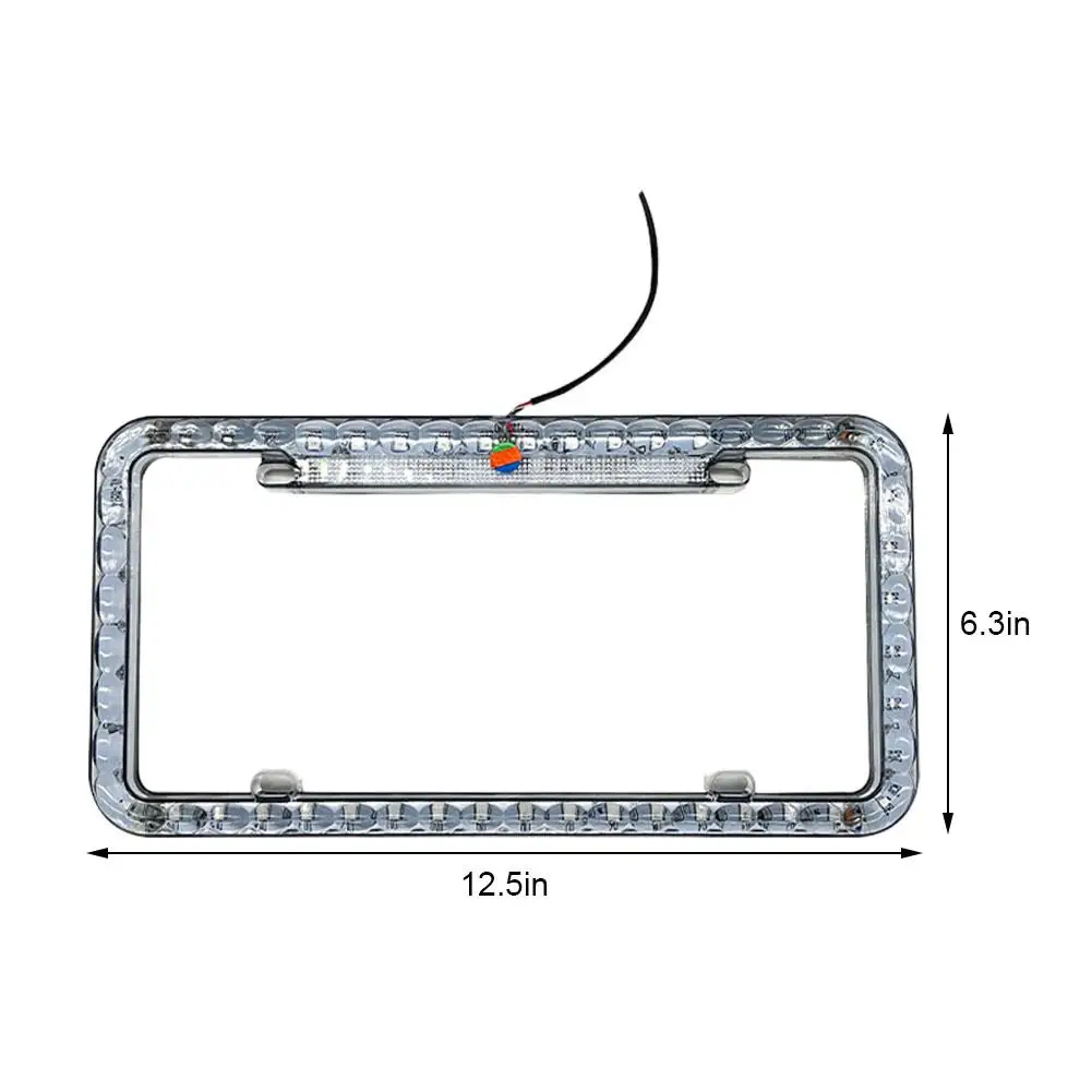 إضاءة ليد إطار لوحة ترخيص أكريليك ، حامل غطاء العلامة لمركبات شاحنات السيارات ، ملحقات تصميم السيارة ، الولايات المتحدة الأمريكية ، كندا ، 12 فولت