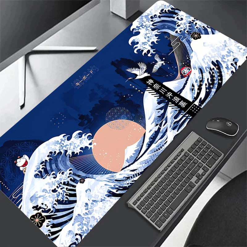 XXL Large Size Gaming Office Mause Mat Deskmat Japan Great Waves Large Rubber Mouse Pad Anime Desktop Accessories Gamer Desk mat