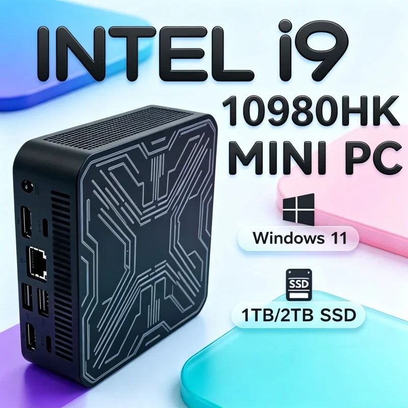 Lucid MINI PC Intel Core I9 10980HK Windows 11 16GB RAM 1TB 2TB SSD WIFI 6 BT5.2 4K HD Mini Gaming Office Study Pc Fit