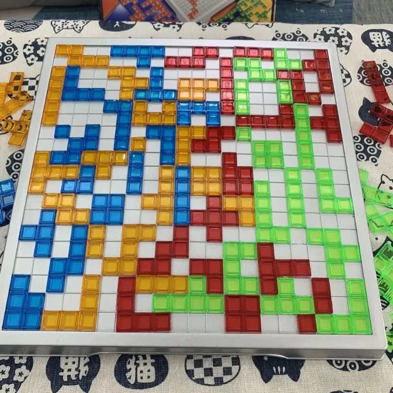 Gioco da tavolo strategico educativo per bambini Quadrati colorati Puzzle intellettuale Divertimento per interni in famiglia Gioco di società coinvolgente per 2-4 giocatori