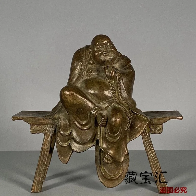 

Ancient Leisure Maitreya Buddha Bronze Statue, Old Items, Ancient Bronze Tripe Maitreya Bench Buddha Articles