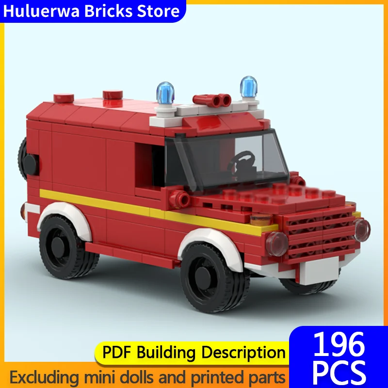 

City Car Model MOC Building Bricks Wolf Light Fire Engine Modular Technology Children Holiday Gifts Assemble Toys Suit