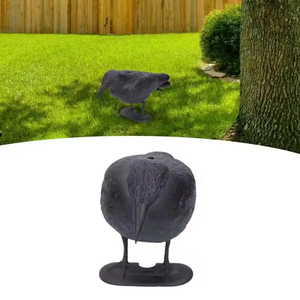 1PC Crow Decoration Simulation Plastic Crow Decoration With Footposts Courtyard Garden