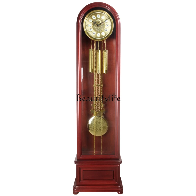 

European floor clock Living room solid wood creative mechanical simple floor clock