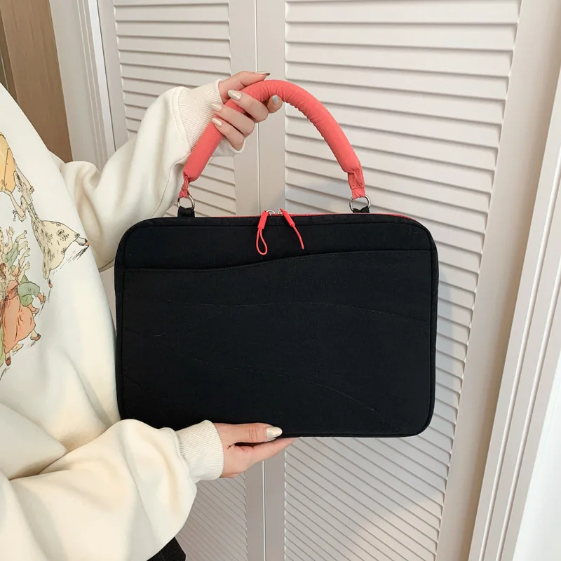 Custom Logo Laptop Sleeve, Cute Padded Notebook Computer Bag with Handle, Shockproof Tablet Carrying Case Office & School Use