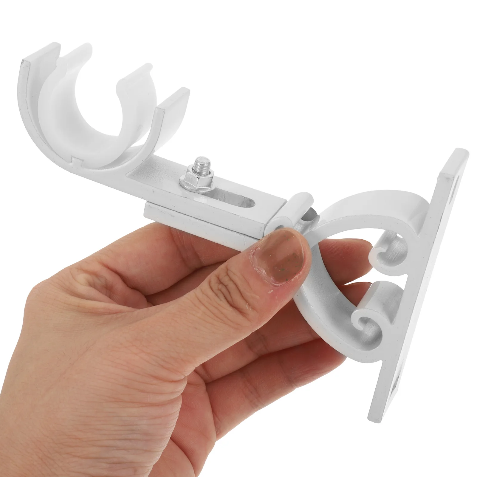 2 قطعة حامل قضيب الستارة الثقيلة بين قوسين جدار جبل سبائك الألومنيوم الجانب تركيب قضيب الستارة تصاعد الأجهزة