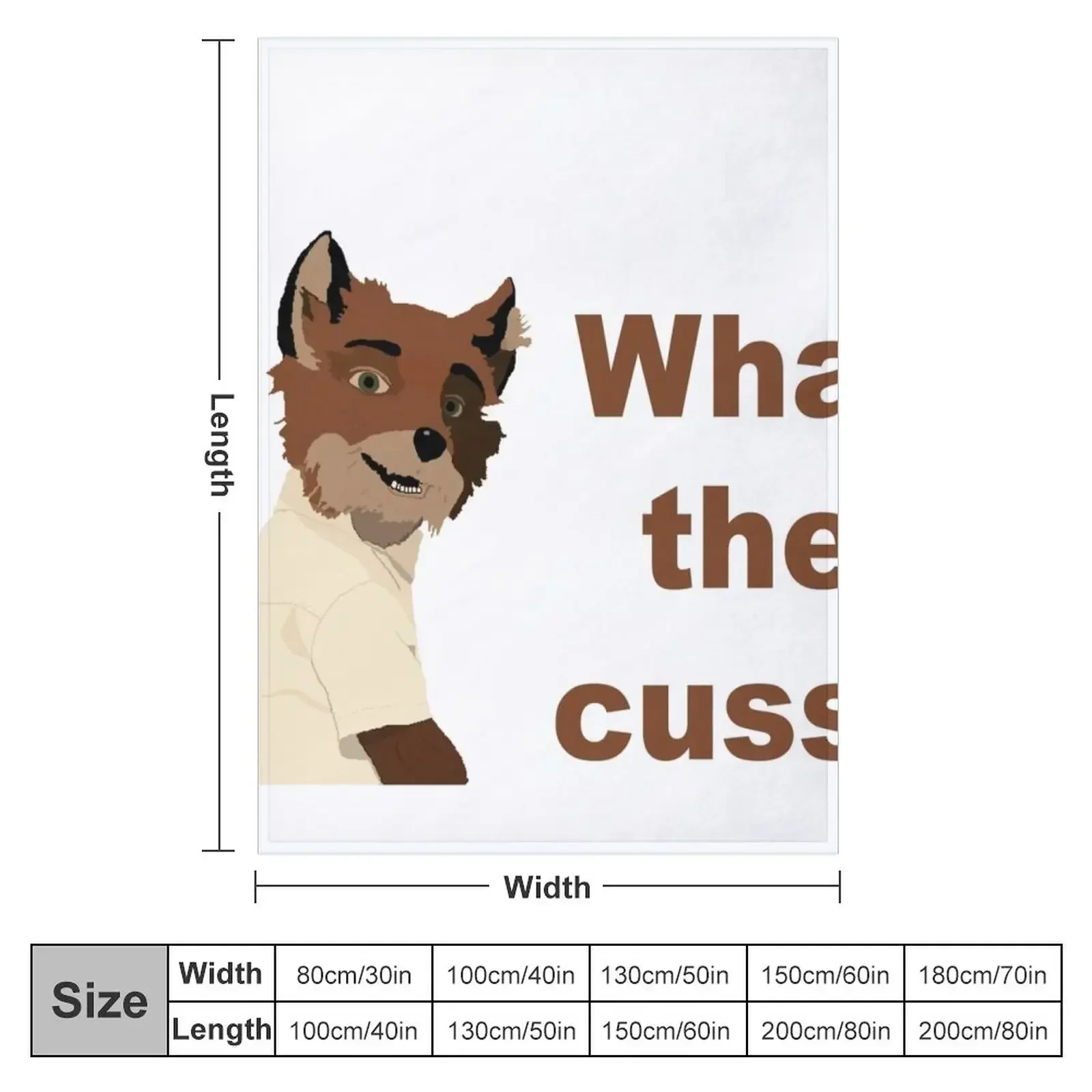 Fantastic Mr Fox - What The Cuss? Throw Blanket couch cozy soft plush fuzzy picnic outdoor blanket