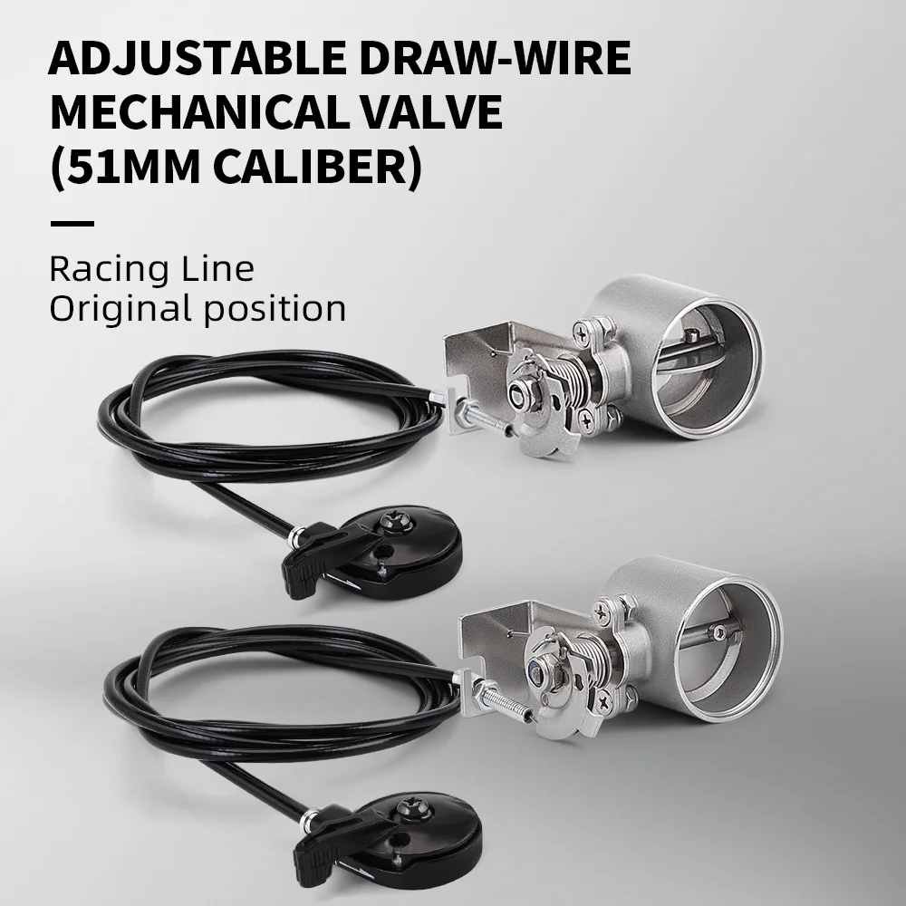 Motorcycle Adjustable Draw Wire Mechanical Exhaust Valve 51MM Caliber Modified Exhaust Pipe Control Valve Accessories