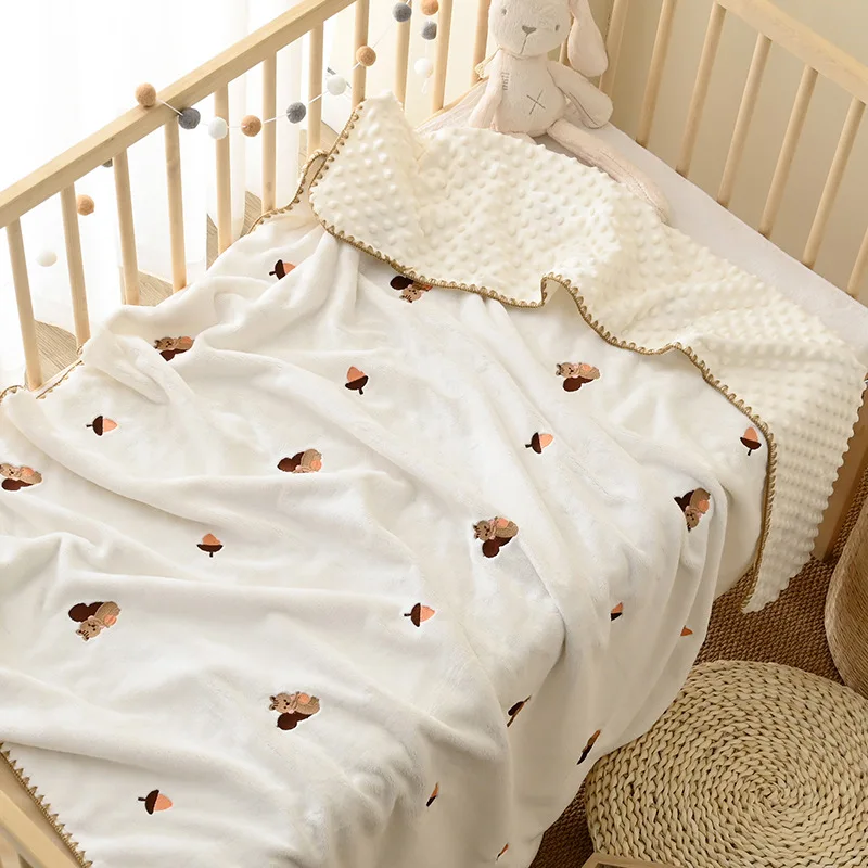 

Children Cotton Thin Super Soft Flannel Blanket Newborn Toddler Minky Baby Blanket Stripped Swaddle Wrap Bedding Covers Bubbles