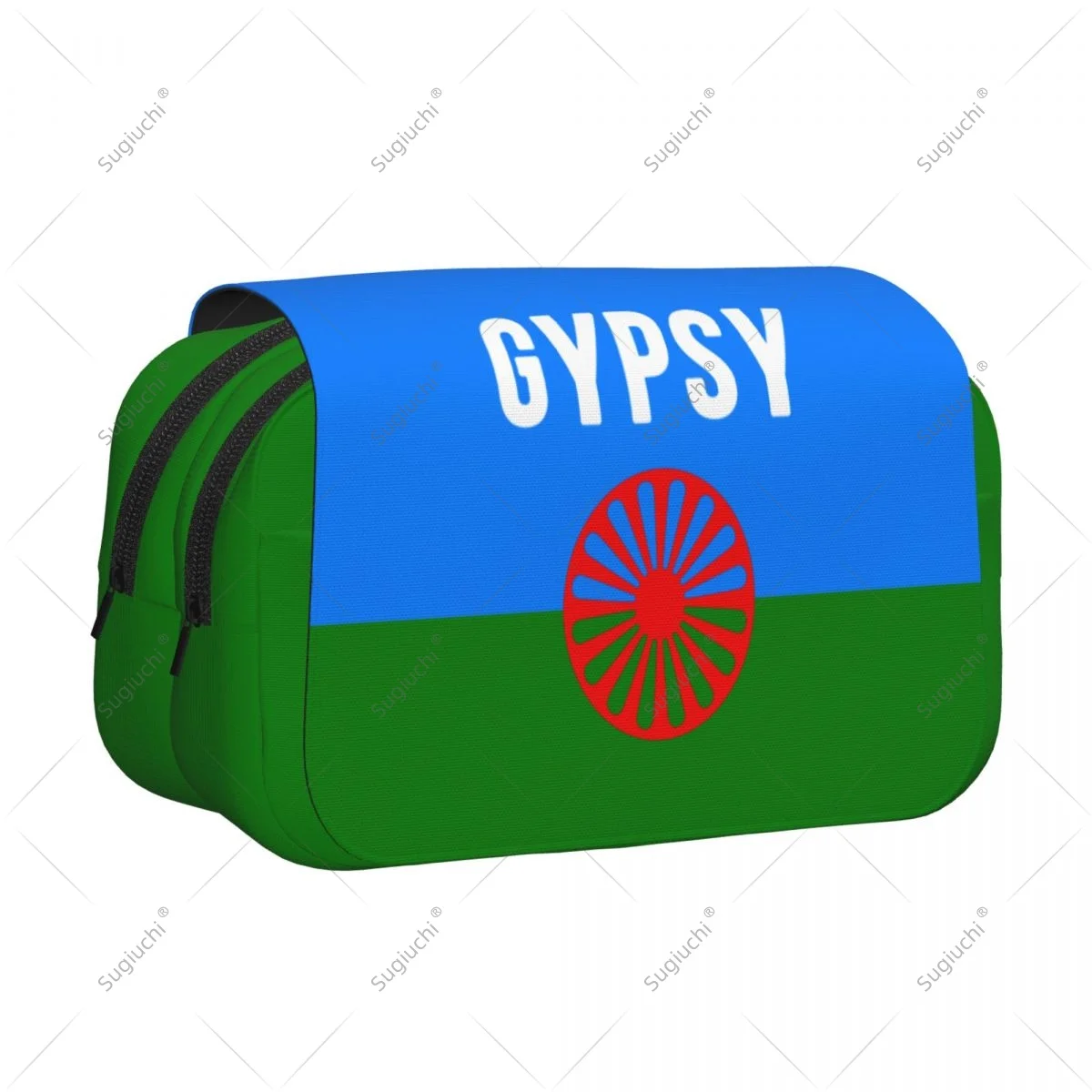 

Pencil Case Scissors Bags 3D Gypsy Flag Double-layer Oxford Cloth Stationery Storage Pen Box Case