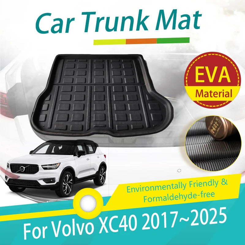 Car Rear Trunk Mats For Volvo XC40 2017~2025 Waterproof Pads Boot Carpets Suitcase Protection Eva Rugs Auto Interior Accessories