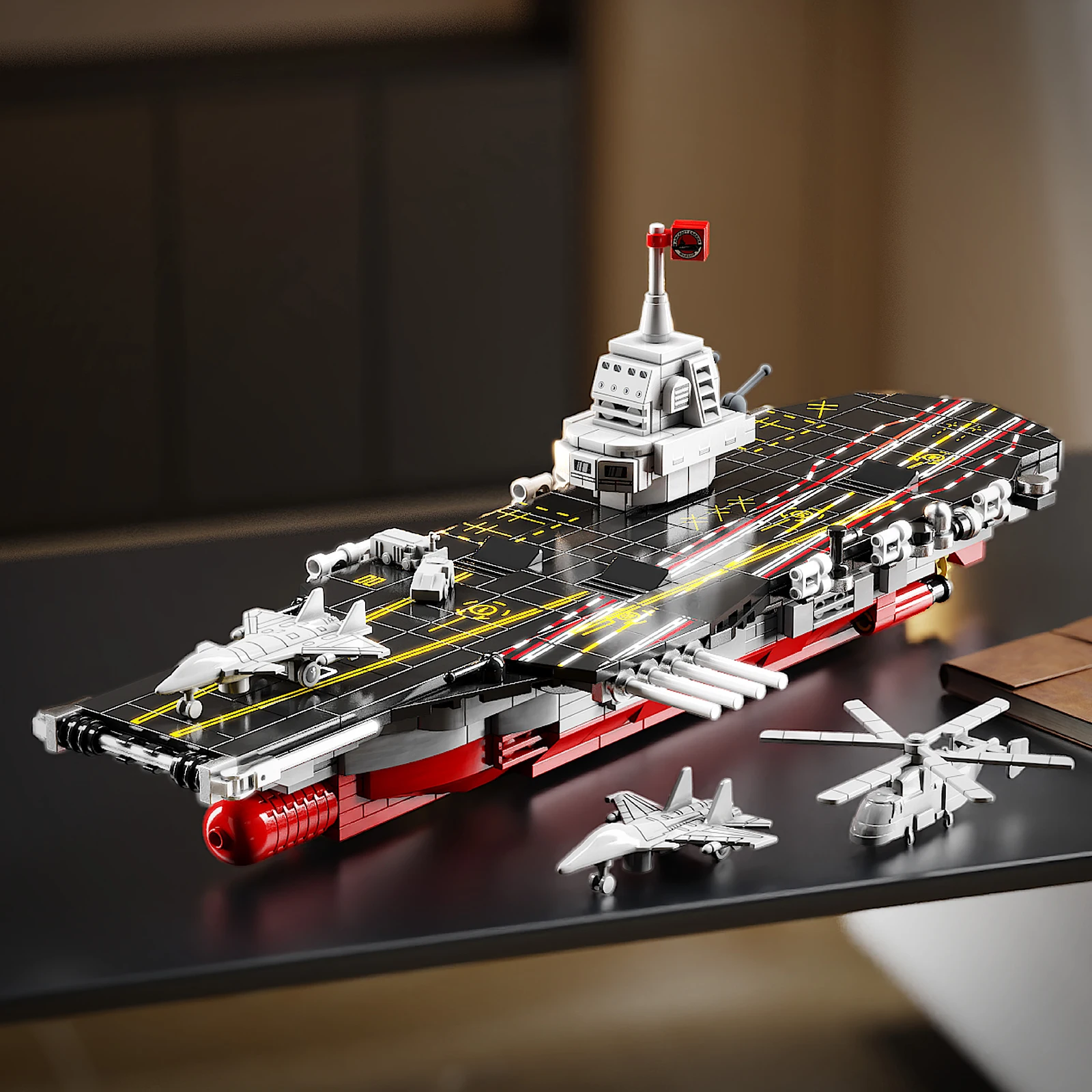 712 pçs blocos de construção de porta-aviões brinquedos modelo navio montar tijolos conjuntos de brinquedos para crianças ornamento presentes