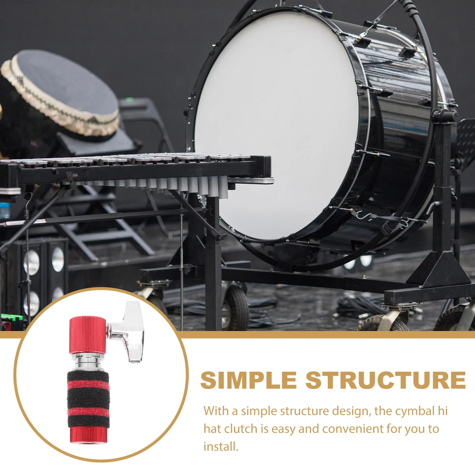 

Drum Kit Hi-hat Clutch Jazz Cymbal Accessories Handbag Stand Aluminum Alloy Post