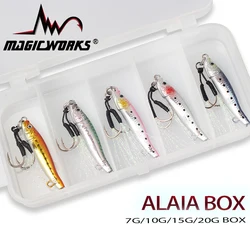 MAGIC WORKS Metal jigging S-Shape 7G 10G 15G 20G 30G 5PCS/Box Sinking Fishing Lure Sea Bass Artificial Bait Fishing Tackles