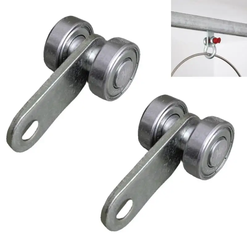 /PFU/2Pcs 2 Wheel Slide Rail Pulley, Sliding Door Rail Crane C40 Suitable For 1-5/8 