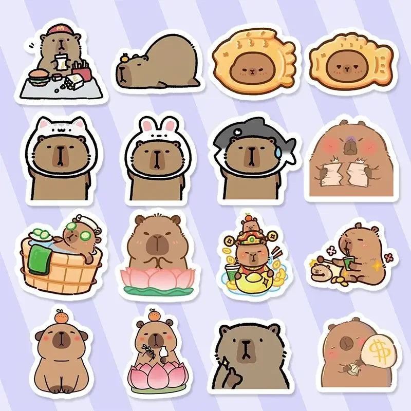 10/30/50pcs Cute Capibara Capybara Stickers  Handbook Stickers wall decorations living room
