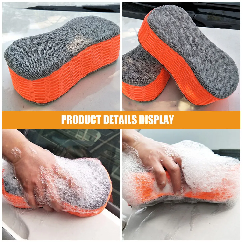3Pcs Car Wash Sponge Block High Density Mesh Soft Large Sponges Non Scratch Multipurpose Cleaning for Car Bathroom