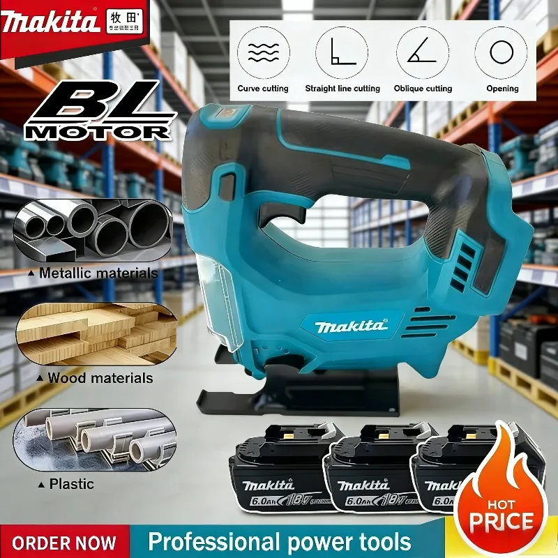 

Портативный многофункциональный лобзик Makita для деревообработки, беспроводной электрический лобзик, совместимый с аккумуляторами Makita 18V 20V