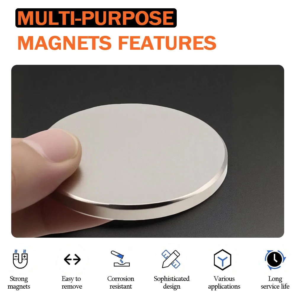 Neodymium Magnet Extra Strong Anti Corrosion Metal Magnetic Disc 50x5mm for Model Building Fridge Decoration Home Organization