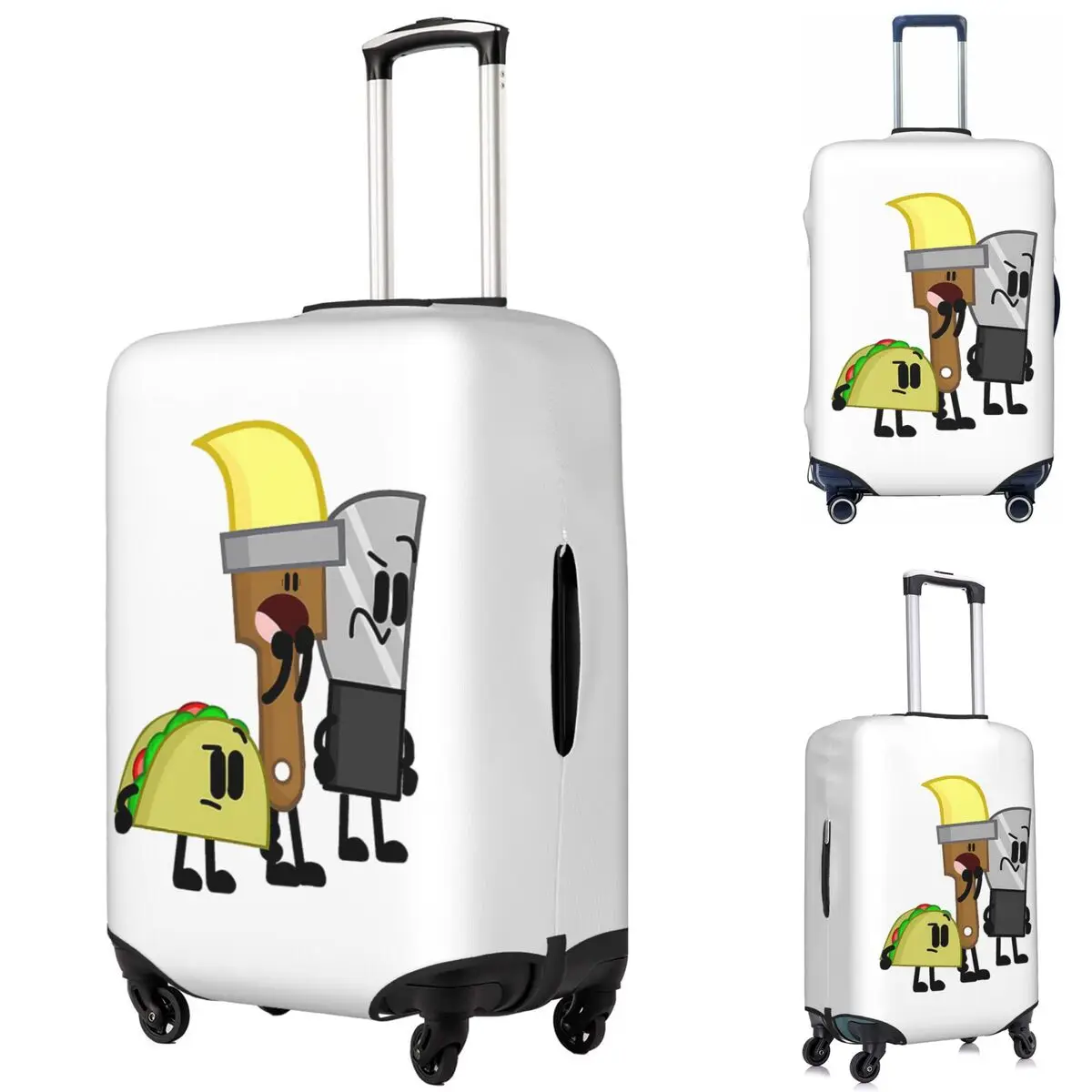

BFDI Inanimate Insanity , All Characters Suitcase Cover Protection Elastic Travel Luggage Protector Covers for 18-32 Inch