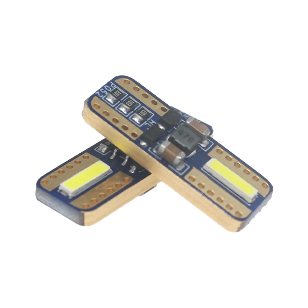2 шт., W5W T10 флейта для интерьера автомобиля, 194, 501, супер яркие 7020 чипы 2SMD 6000K, белый цвет, 12 В постоянного тока