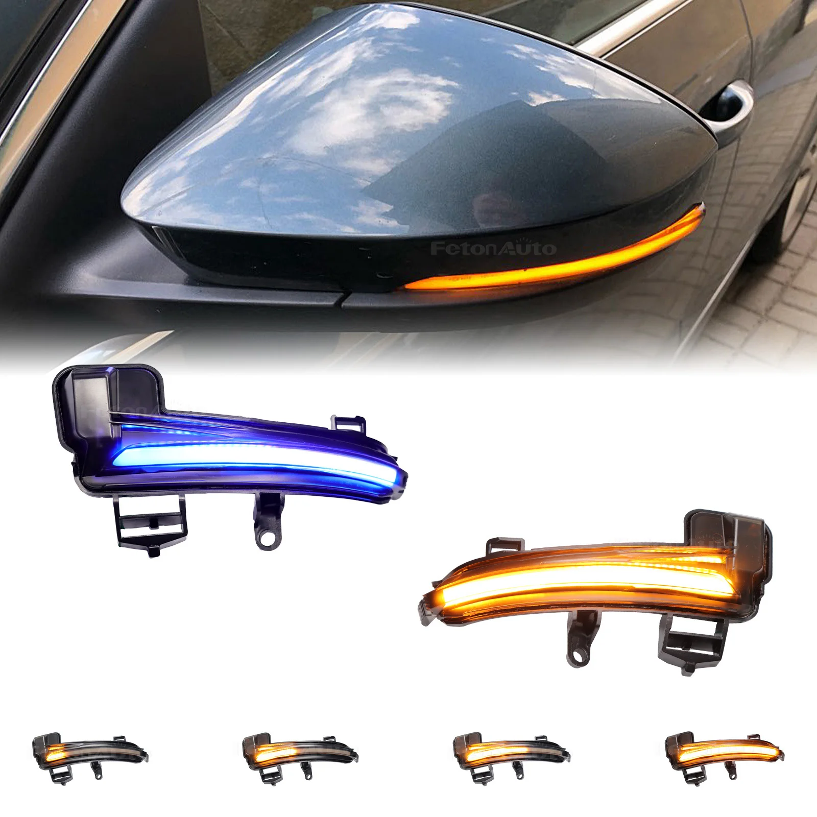 

Динамический последовательный светодиодный указатель поворота в боковое зеркало для Skoda Superb A7 B8 MK3 III Typ 3V 2016 2017 2018 2019