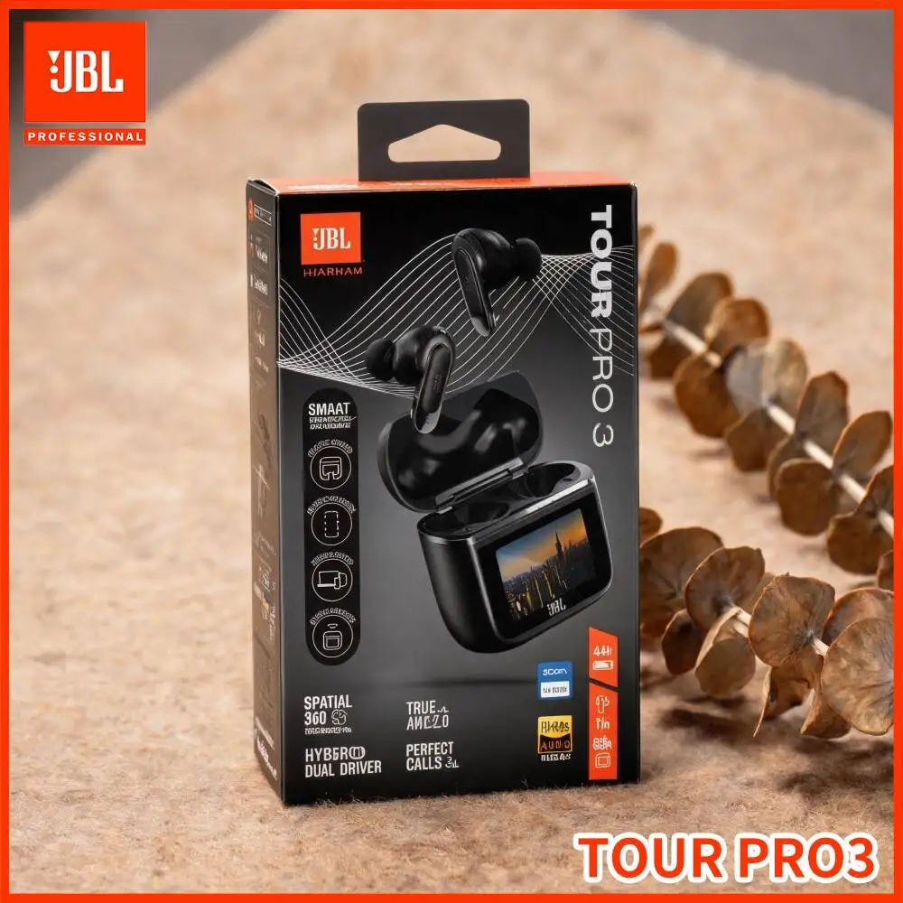 JBL Tour Pro 3 TWS In‑Ear Headphones Touchscreen Smart Charging Case Stable Bluetooth Link Spatial 360 Hi‑Fi Music Headset
