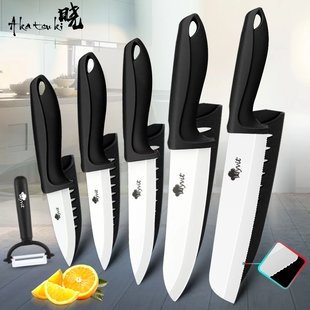 

Ceramic Knives Kitchen Knives 3 4 5 6 inch Paring Utility Slicing Chef Set+Peeler Zirconia White Blade Multi-Color Cooking Tool