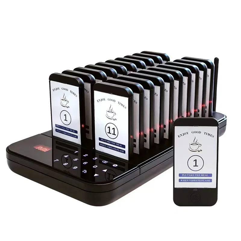 Receivers Waiter Guest Queue Calling Pager Restaurante Restaurant Pager 20 Channel Wireless Calling System with 20