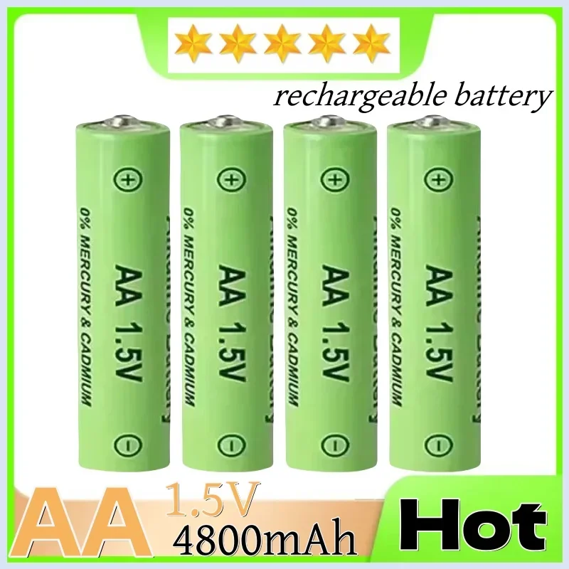 2024 hot selling rechargeable battery AA 1.5V 4800mAh alkaline technology battery, suitable for LED lights, toys, cameras