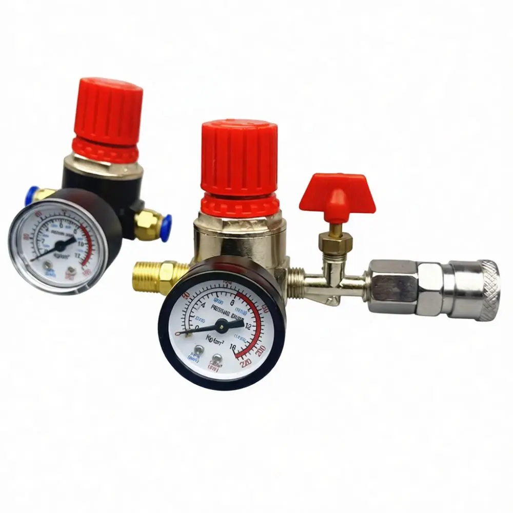 For For Yige Air Compressor Regulator Valve Kit Pneumatic Pressure Control With Gauge Manifold Fitting Tools
