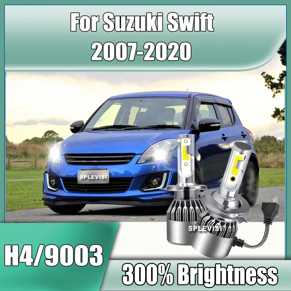 LED Headlight H4 Bulbs 6000K Lamp For Suzuki Swift 2007-2011 2012 2013 2014 2015 2016 2017 2018 2019 2020 w/Installation Guide