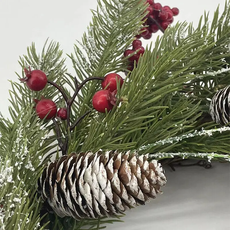 Christmas Pine Cone Wreath Pendent Portable PE Hanging  Christmas Door Garland Xmas Tree Hanging Ornament for Home New Year