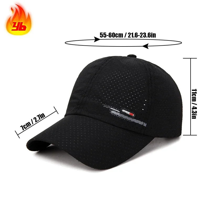 Sommerneuer atmungsaktiver, perforierter, schnell trocknender Hut für Herren, zum Angeln, Sonnenschutz, Baseballkappe, Radfahren, Reisen, Sonnenhut – Detail 2