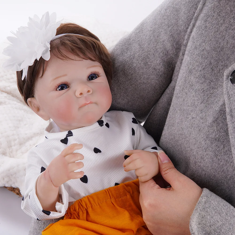 

18-inch 3D high-end skin color painting simulation cute chubby baby rebirth doll