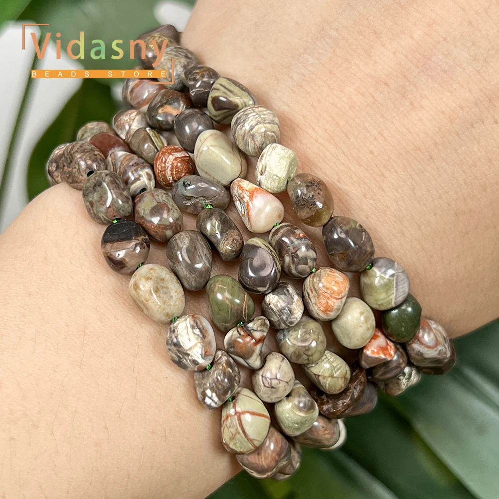 8-10mm Natürliche Blumen-Achat-Perlen, Unregelmäßige Ovale Lose Perlen für Schmuckherstellung, DIY-Armbänder und Accessoires – Detail 6