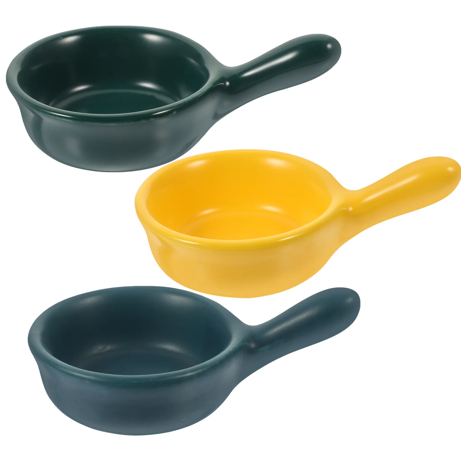 

3Pcs Seasoning Dishes Ceramic Bright Color Sauce Plates for Salt Vinegar Sugar Salad Appetizers Flavor Dish Condiment Holder