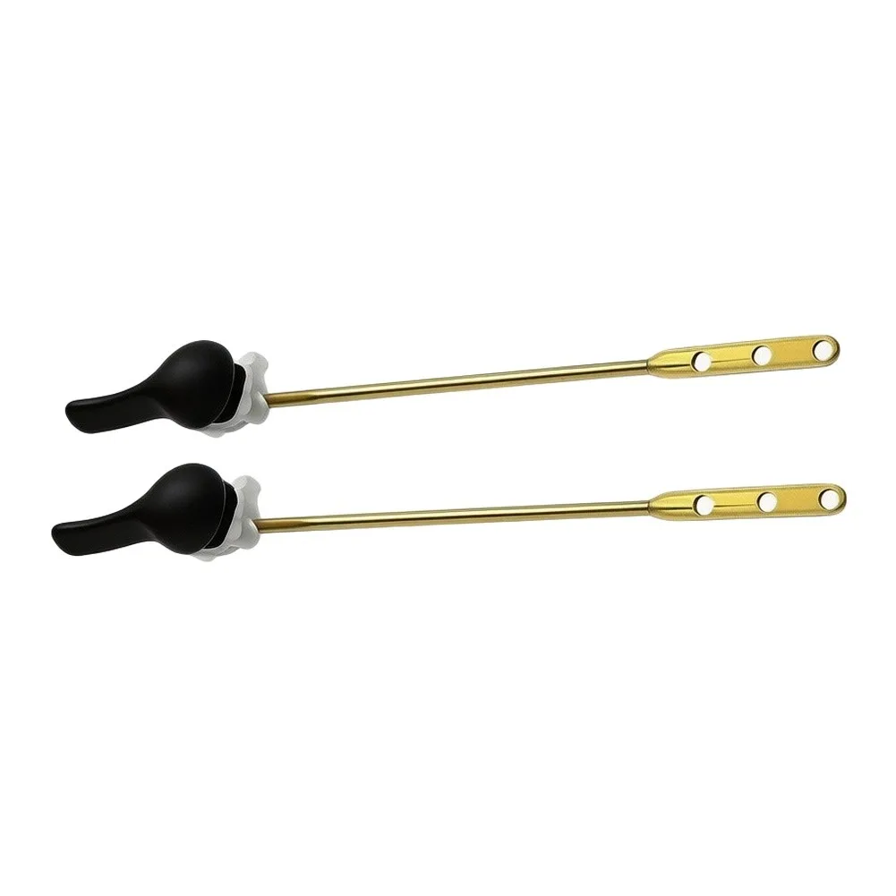 2-Pack Zinc Alloy Toilet Flush Handles for Standard Tank Mounting Holes 16mm Through 20mm Without Tools Needed