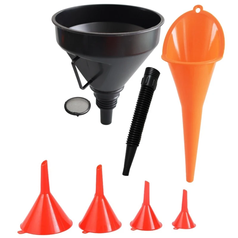 

Handy Kitchen and Auto Plastic Funnel Set for Oil Transfers