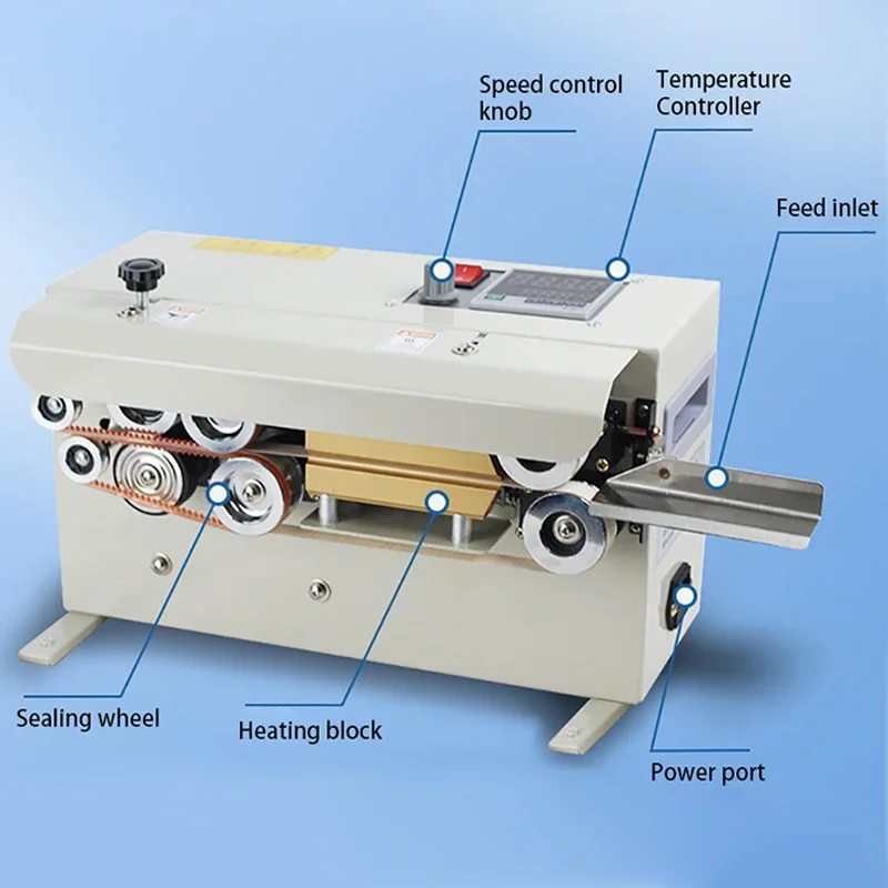 FR-550 Automatic Horizontal Plastic Film Bags Heat Sealing Machine Continuous Band Sealer Machine Without Conveyor Smaller Type