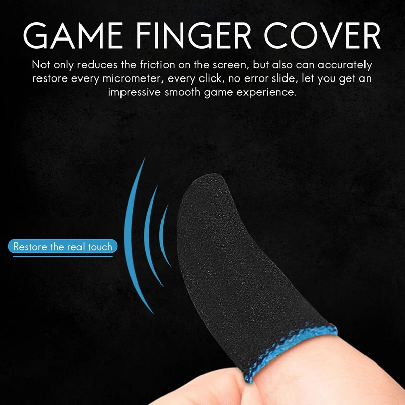 18-Pin Carbon Fiber Finger Sleeves for PUBG Mobile Games Contact Screen Finger Sleeves(12 Pcs)