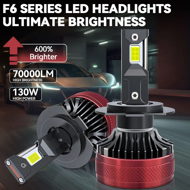 Carshark 5585 CSP 9012 HIR2 LED 안개등, 오류 없음, 6000K 130W 70000Lm, H1 H4 H7 H8 H9 H11 9005 HB3 9006 HB4 LED 헤드라이트