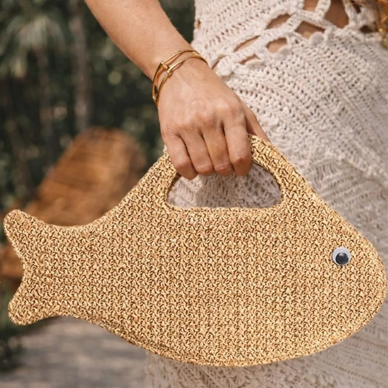 

Straw Clutch Purses for Women Summer Seaside Vacation Beach Bag Women'S Fashion Woven Bag Handbag